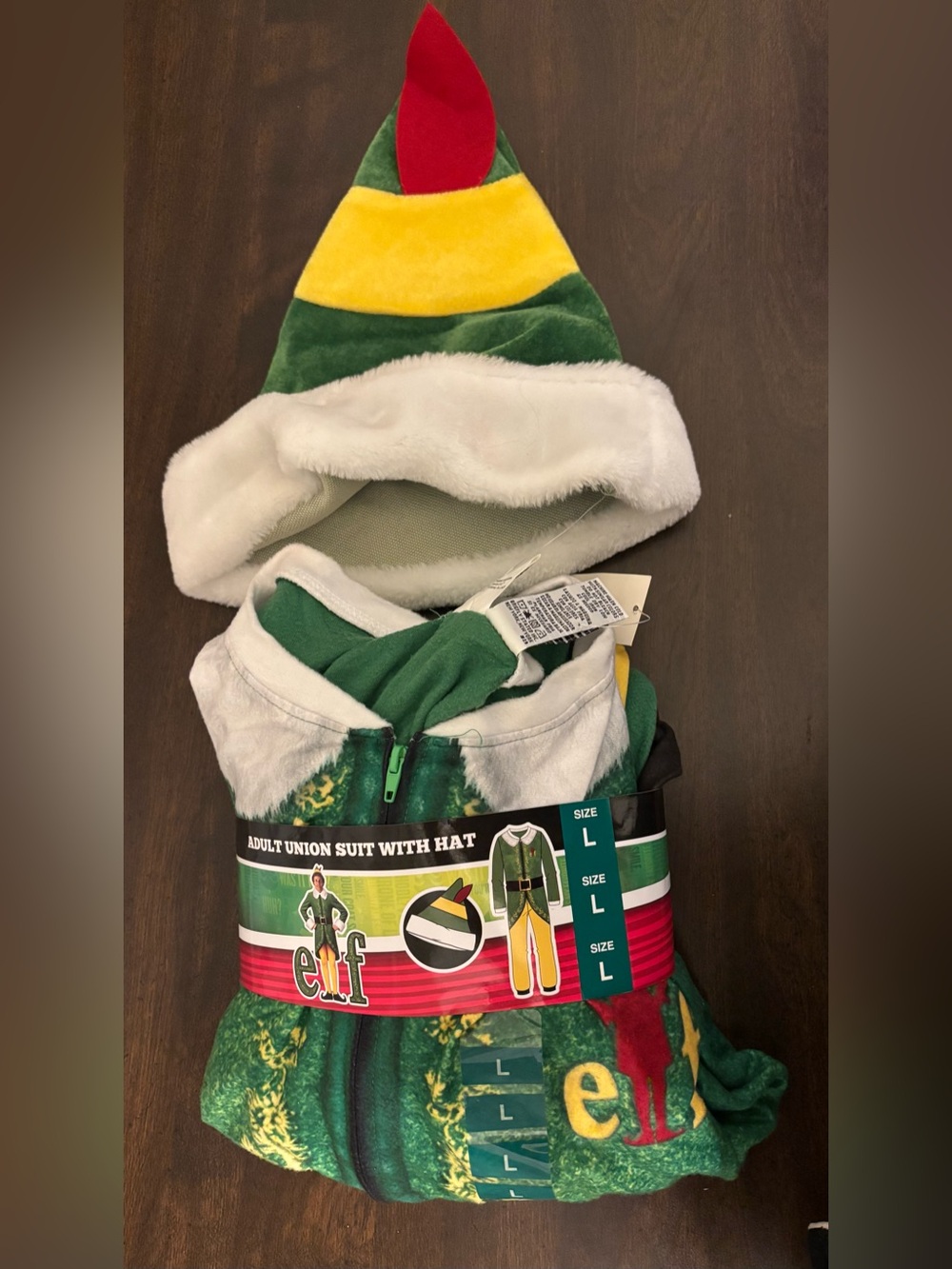 Buddy the ELF Costume with Hat NWT COMPLETE size L
